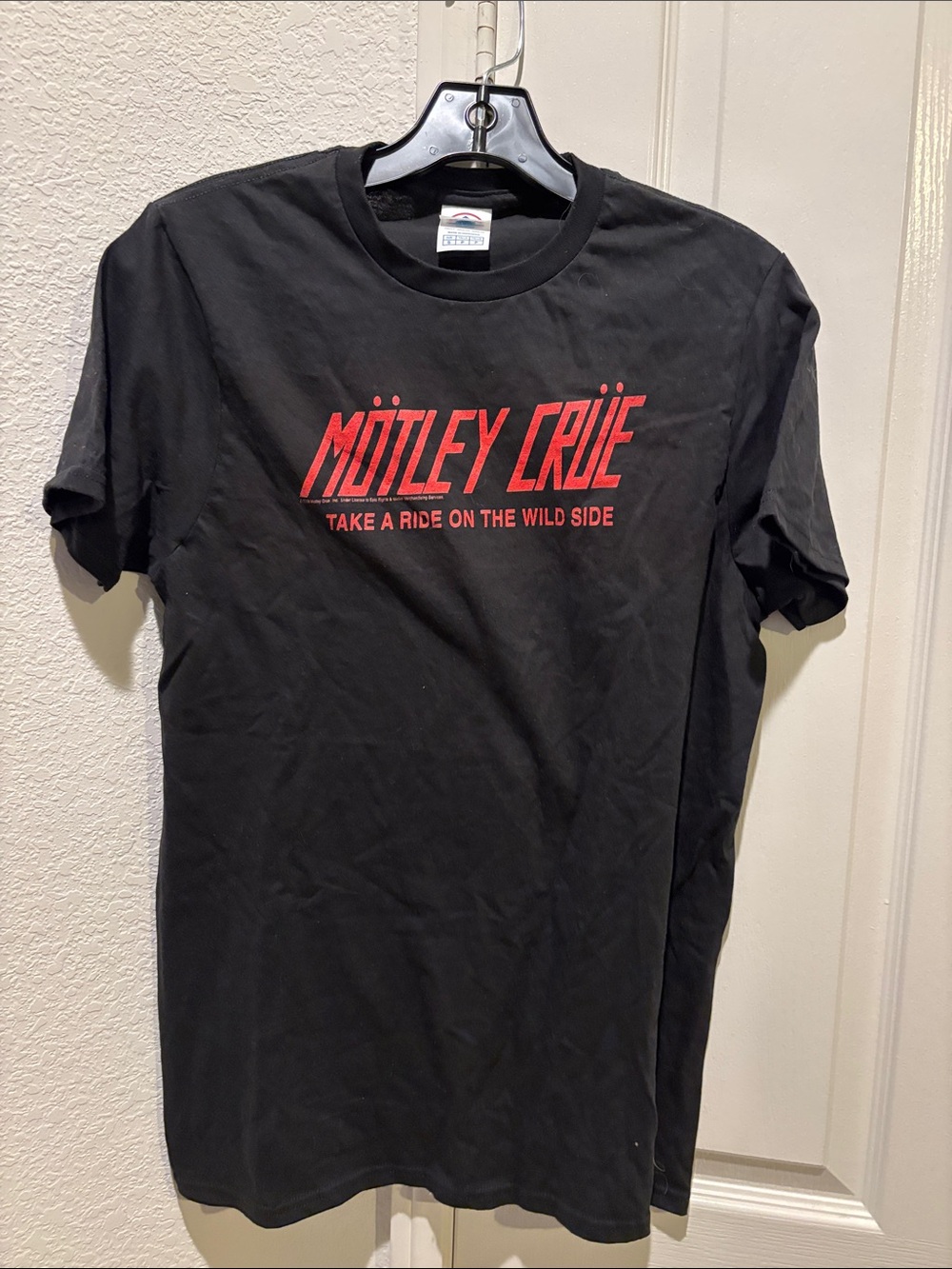 Black Graphic Tee with Red Logo